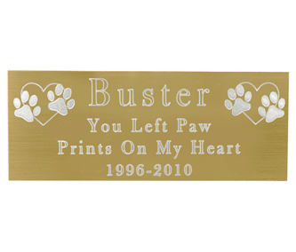 Gold engraved plaque